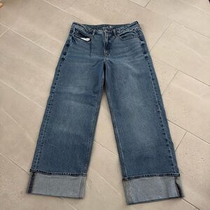 Like new extra High Rise wide leg cuff denim